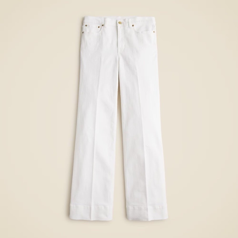 NWT!! J. CREW New High-Rise Denim Trouser Jeans White '96 Wide Leg Retro Size 32 - Picture 11 of 16